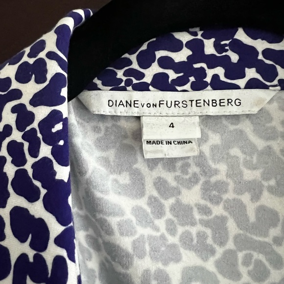 DVF blue leopard dress size 4 - Picture 2 of 2